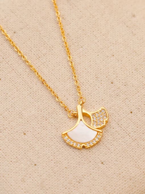 18K gold electrophoresis [necklace] Brass Shell Geometric Minimalist Necklace